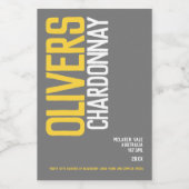 Witte wijn gele grijze wijnmakers tekst mini etiket (Enkel label)