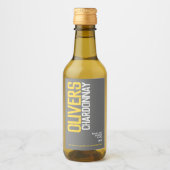 Witte wijn gele grijze wijnmakers tekst mini etiket (Voorkant)