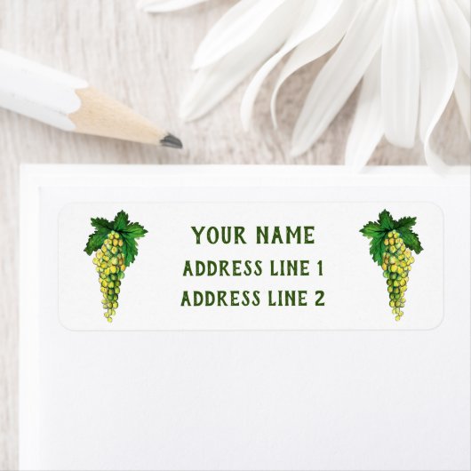 Witte wijn Groene druiven Aangepaste Adresetikette Etiket (Insitu)