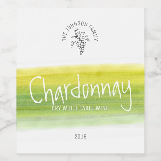 Witte wijn huis wijnmakers aangepaste wijnetikette etiket (Enkel label)