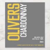 Witte wijn huis wijnmakers tekst aangepaste geel etiket (Enkel label)