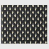 witte wijn in zwart glas cadeaupapier (Vlak)