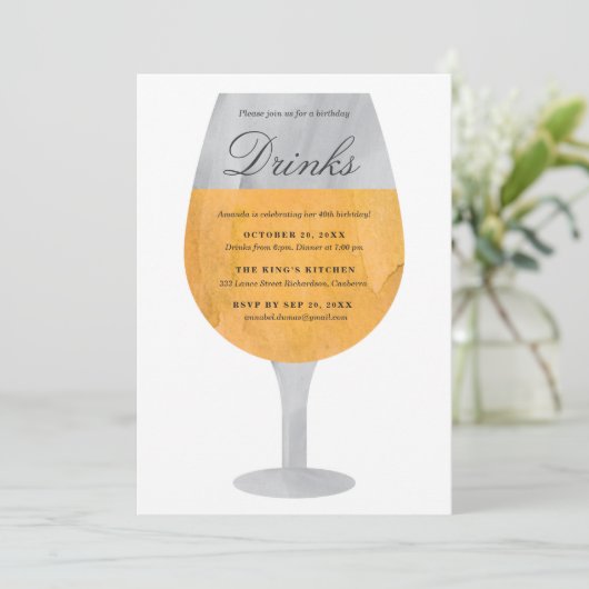 Witte wijn kaart (Staand voorkant)