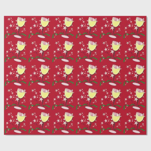 Witte Wijn Kerstmis Cadeaupapier (Vlak)