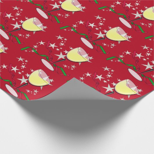 Witte Wijn Kerstmis Cadeaupapier (Hoek)
