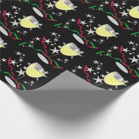 Witte Wijn Kerstmis Cadeaupapier (Hoek)