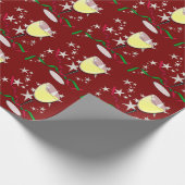 Witte Wijn Kerstmis Cadeaupapier (Hoek)