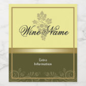 Witte wijn label met druiven etiket (Enkel label)