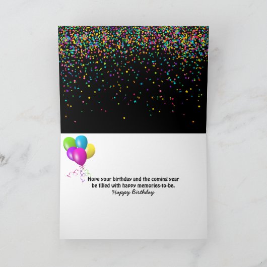 witte wijn met verjaardagscetti kaart (Binnen)