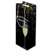 witte wijn met verjaardagscetti wijn cadeautas (Voorkant Gekanteld)