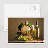 Witte wijn op tafel briefkaart (Voorkant / Achterkant)