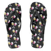 Witte wijn rode bril waterverf proeverij teenslippers (Voetbed)