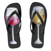 Witte wijn rode bril Waterverf zwart Teenslippers (Voetbed)