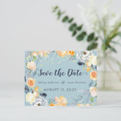 WITTE WIJN & ROZEN Save The Date Briefkaart (Staand voorkant)