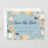 WITTE WIJN & ROZEN Save The Date Briefkaart (Voorkant / Achterkant)