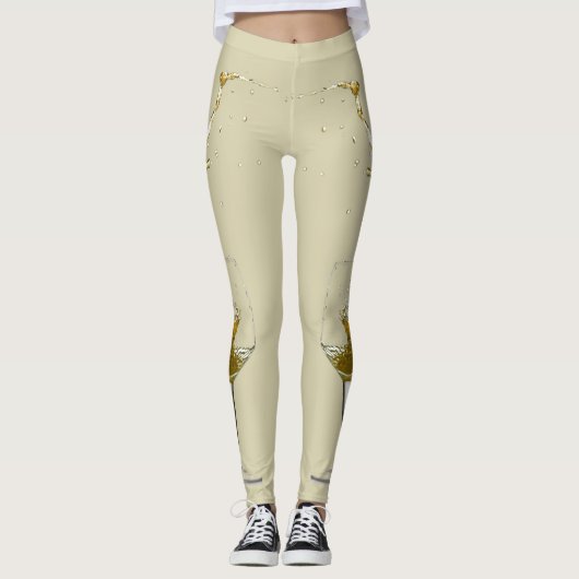 Witte wijn spatten viering bruiloft leggings (Voorkant)