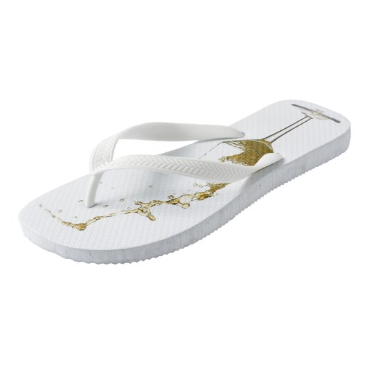 Witte Wijn Splash Glas Trouwwijn Proeverij Teenslippers (Schuin)