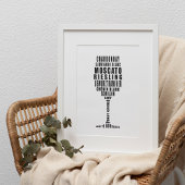 Witte wijn Typografie Kunst in zwart-wit Poster