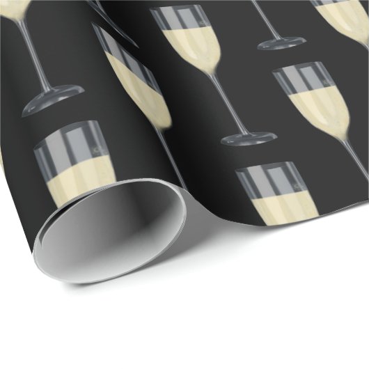 witte wijn van stengelglas cadeaupapier (Rol Hoek)