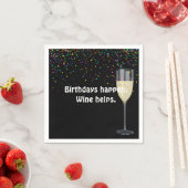 Witte Wijn Verjaardag en Confetti Servetten (Insitu)