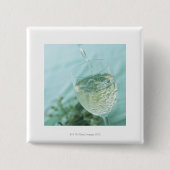 Witte wijn vierkante button 5,1 cm (Voorkant)