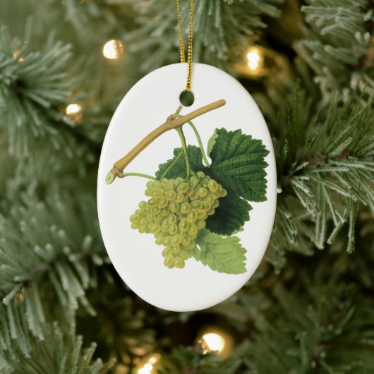 Witte wijndruiven op de wijnstok,  voedingsvruchte keramisch ornament (Boom)