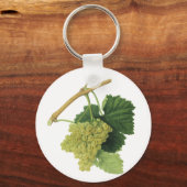 Witte wijndruiven op de wijnstok, voedingsvruchte sleutelhanger (Achterkant)