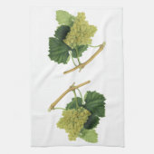 Witte wijndruiven op de wijnstok,  voedingsvruchte theedoek (Verticaal)