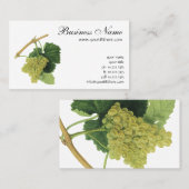 Witte wijndruiven op de wijnstok,  voedingsvruchte visitekaartje (Voorkant / Achterkant)