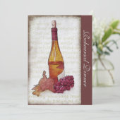 Witte wijnfles en druiven - Herhorsmadiner Kaart (Staand voorkant)