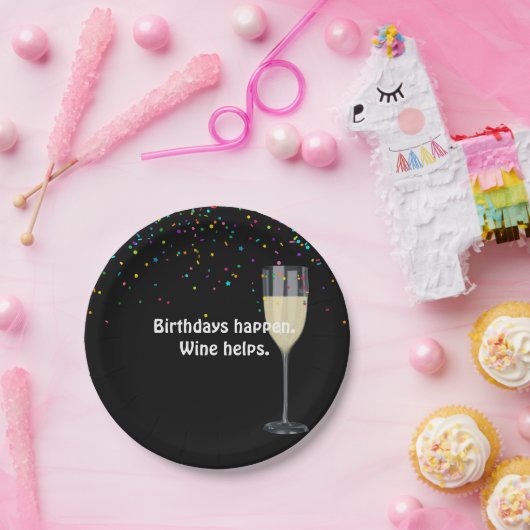 Witte wijngaard en Confetti Papieren Bordje (Feest)