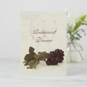 Witte wijnglazen en -druiven - repetitief diner kaart (Staand voorkant)