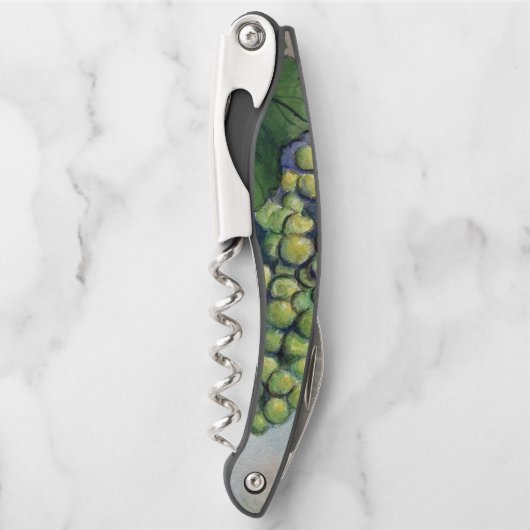 Witte wijnoversteekdruiven Kunst Gepersonaliseerde Kurkentrekker (Voorkant)