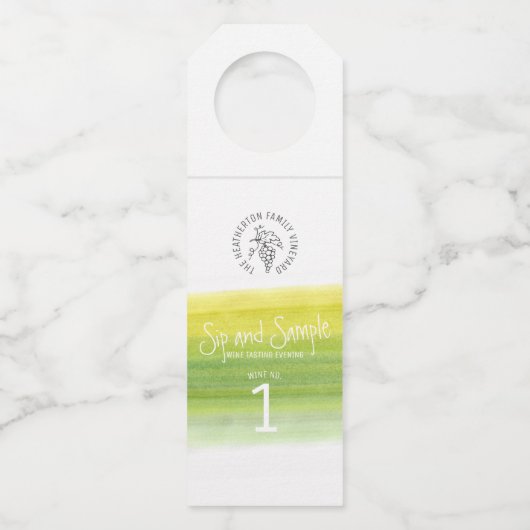 Witte wijnproeverij fles aantal labels (Voorkant)