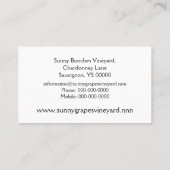 Witte wijnwijn visitekaartje (Achterkant)