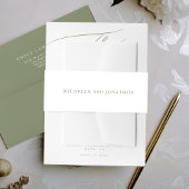 Witte Wijze Groene Moderne Kalligrafie Bruiloft Uitnodigingen Wikkel