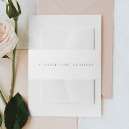 Witte Wijze Groene Moderne Kalligrafie Bruiloft Uitnodigingen Wikkel