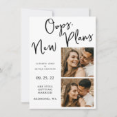 Witte Wijzig Datum Trouwfoto Uitstel Save The Date (Voorkant)