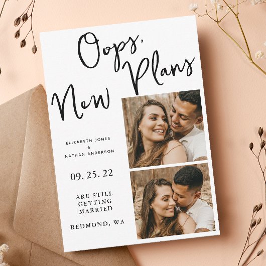 Witte Wijzig Datum Trouwfoto Uitstel Save The Date