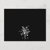 Witte Wildbloem Boeket Zwart Bruiloft Details Informatiekaartje (Achterkant)