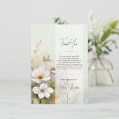 Witte Wildbloemen begrafenis dank u | FOTO Kaart (Staand voorkant)