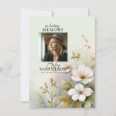 Witte Wildbloemen begrafenis dank u | FOTO Kaart (Achterkant)