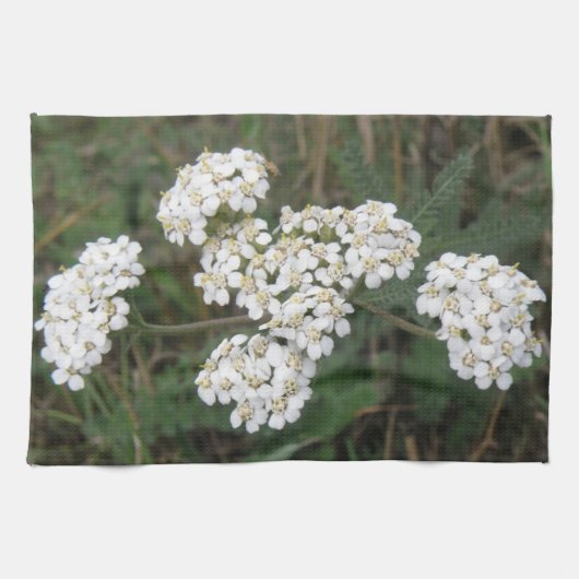 Witte Wildbloemen Keukenhanddoek (Horizontaal)