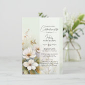 Witte Wildbloemen Viering van het leven | FOTO Kaart (Staand voorkant)