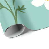 Witte Wilde Bloem Botanisch Patroon Cadeaupapier (Rol Hoek)