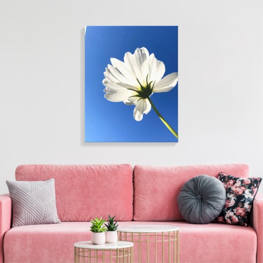 Witte Wilde Bloem Canvas Kunst (Insitu (Woonkamer))