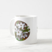 Witte wilde bloem en bijenvis koffiemok (Voorkant links)