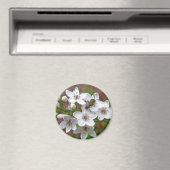Witte wilde bloem en bijenvis magneet (Insitu (Vaatwasser))