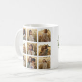 Witte wilde bloem hart multi foto eenvoudig elegan koffiemok (Voorkant links)