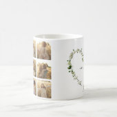 Witte wilde bloem hart multi foto eenvoudig elegan koffiemok (Center)